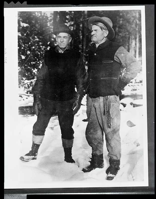 George Calvert and C.M. Russell, c.1907. Black and white photograph, 8 x 10 in. CMRM; gift of Ralph and Fern Lindberg, 996.10.23a,b